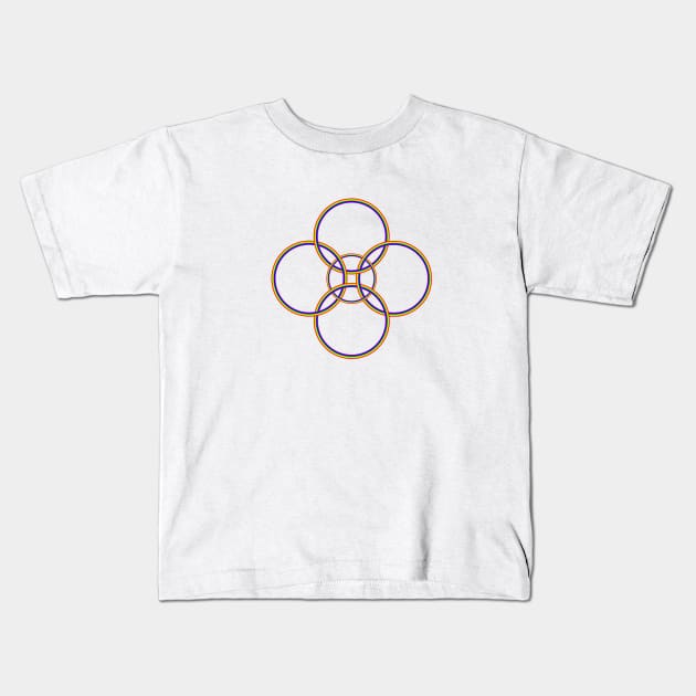 Rainbow Rings Kids T-Shirt by GerrardShuttleworthArt